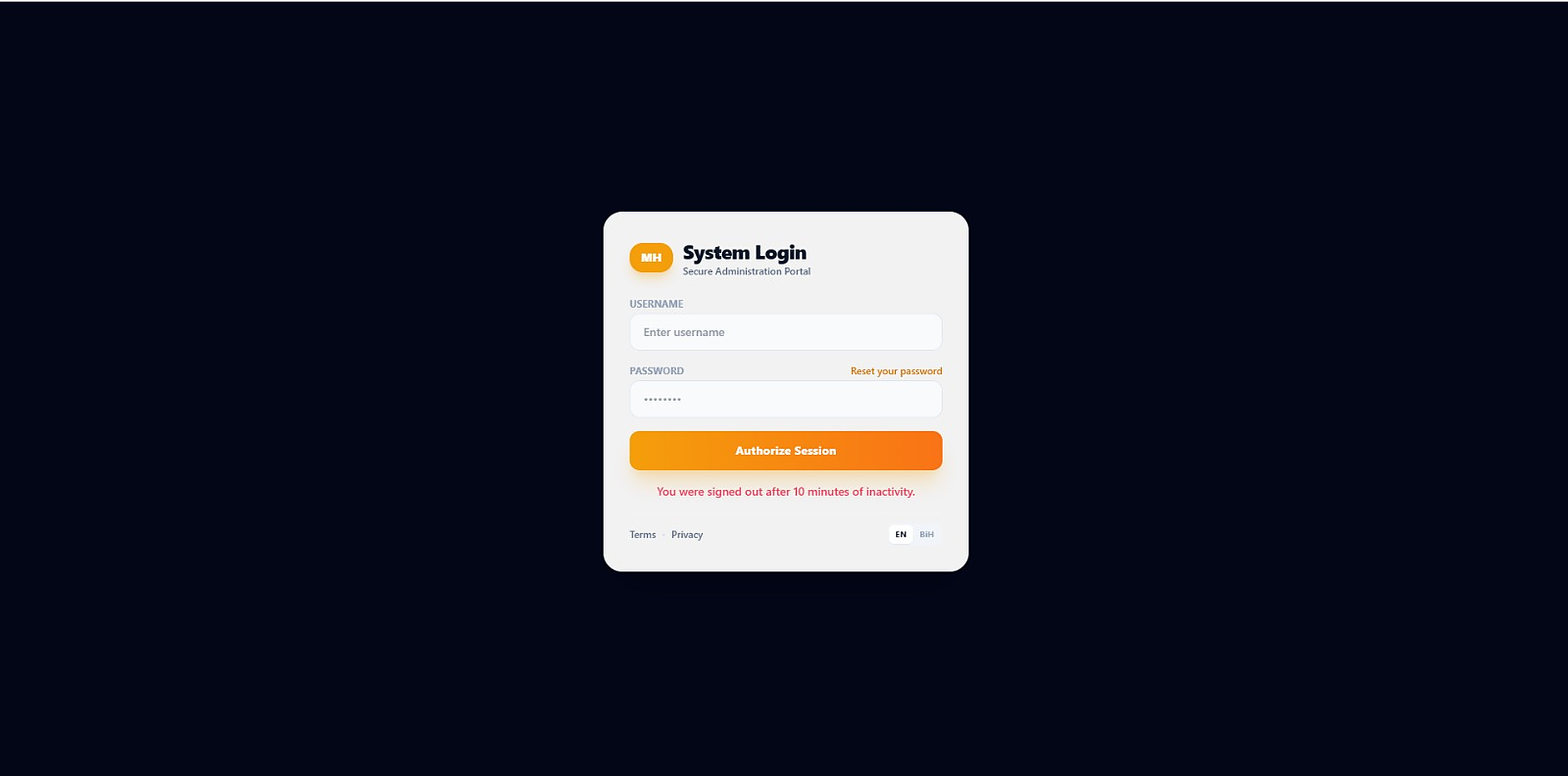 MarosHub system login for managers